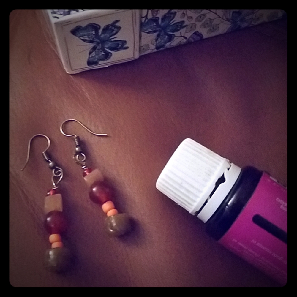 Carnelian and African Krobo Earrings